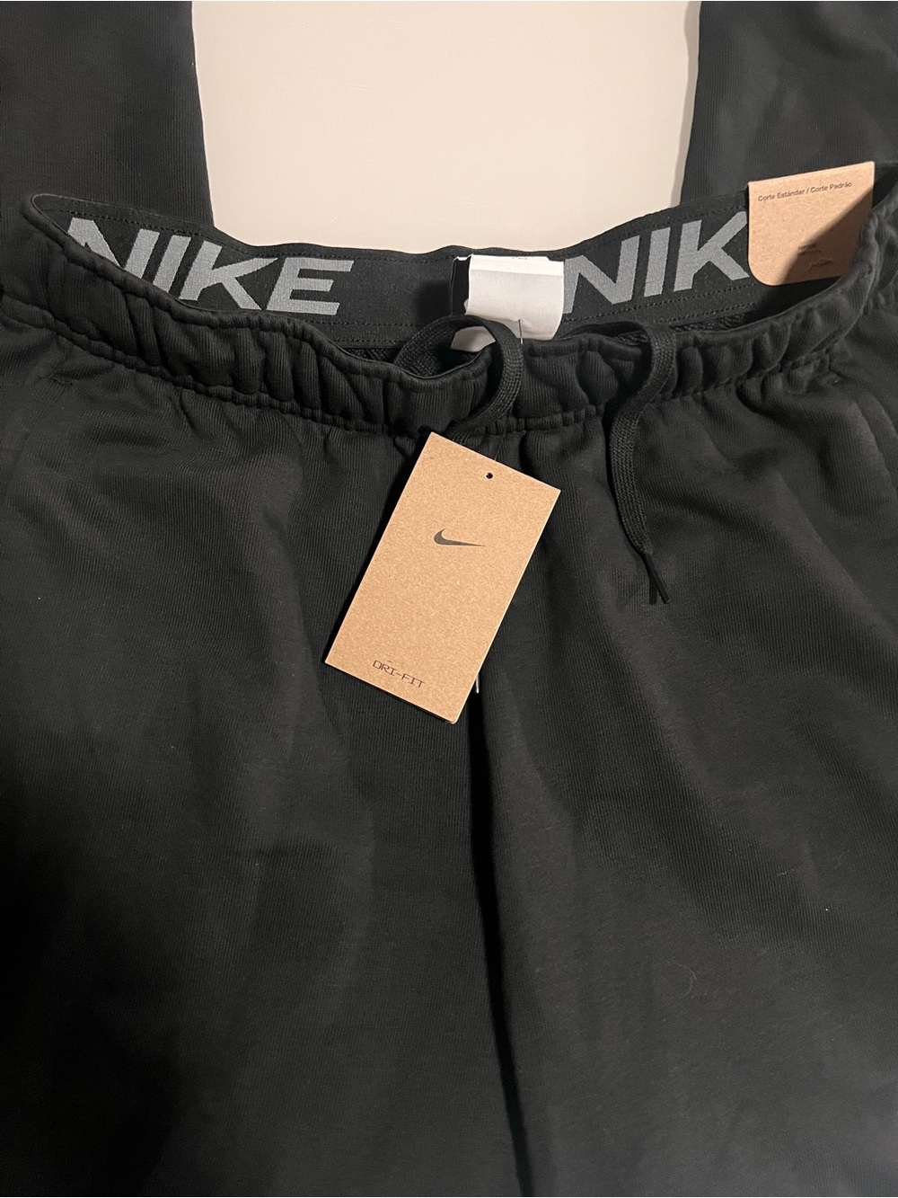Nike Black Jogger Sweatpants with White Swoosh Sz Small - Picture 4 of 10